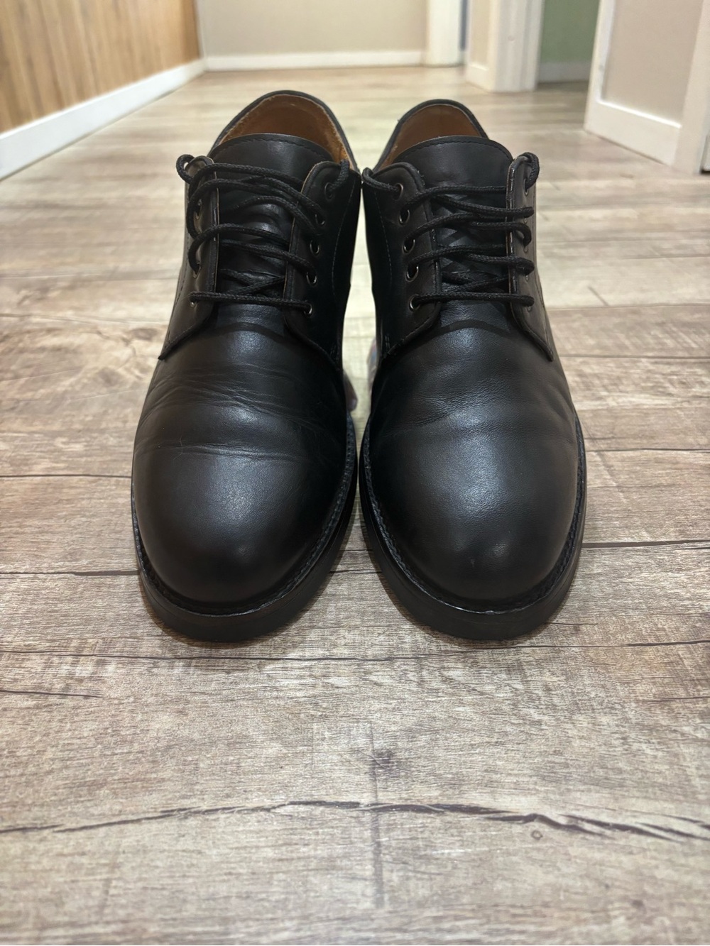 Ralph Lauren Polo Men's Black Leather Derby Lace-Up Shoes Size 10D - Picture 3 of 10